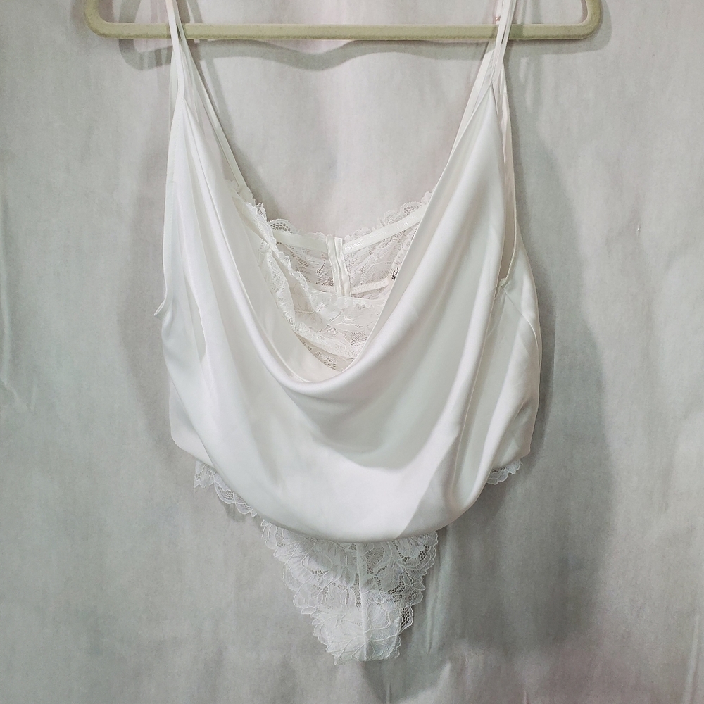NWT Free People Double Date Bodysuit In Ivory Combo - Picture 5 of 8
